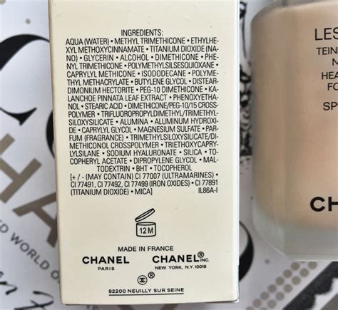 les beige chanel info ingredient|Chanel Les Beiges foundation.